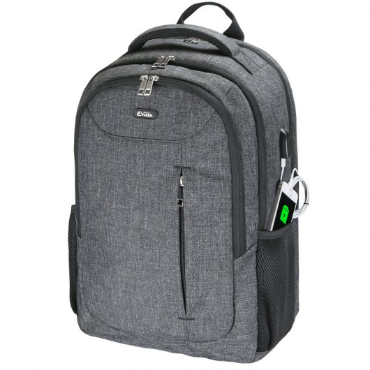 E-Vitta Power Gris Mochila con USB para Portátil 15.4"-17"