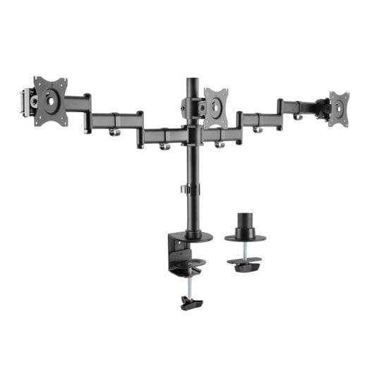 Equip Soporte de Mesa para 3 Pantallas 13"-27" Doble Brazo Articulado VESA 100X100 Max 24Kg