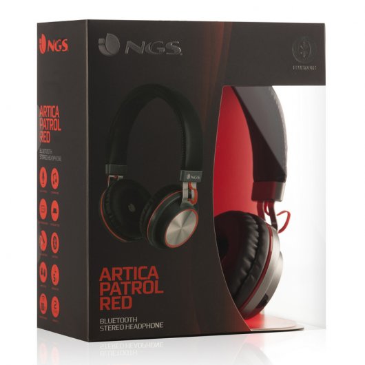 NGS Artica Patrol Red Auriculares Bluetooth con Micrófono