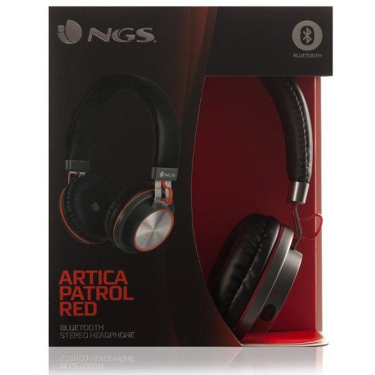 NGS Artica Patrol Red Auriculares Bluetooth con Micrófono