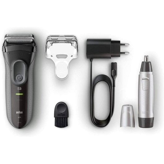 Barbeador Facial Braun Series 3 Bt3000 Recarregável 45min Resistente à Água 5 Pentes Carga Rápida