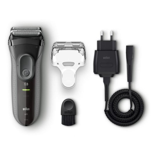 Barbeador Facial Braun Series 3 Bt3000 Recarregável 45min Resistente à Água 5 Pentes Carga Rápida