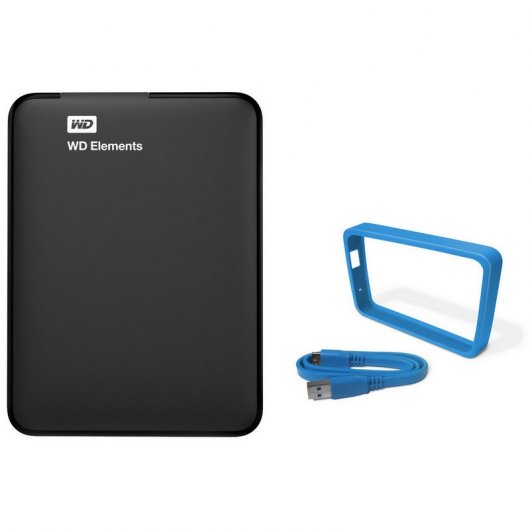 WD Elements 1 TB 2.5" USB 3.0 Negro + Grip Azul