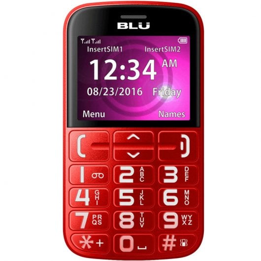 Blu Joy Rojo Teléfono Dual Sim Libre para Personas Mayores