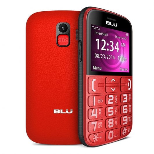 Blu Joy Rojo Teléfono Dual Sim Libre para Personas Mayores