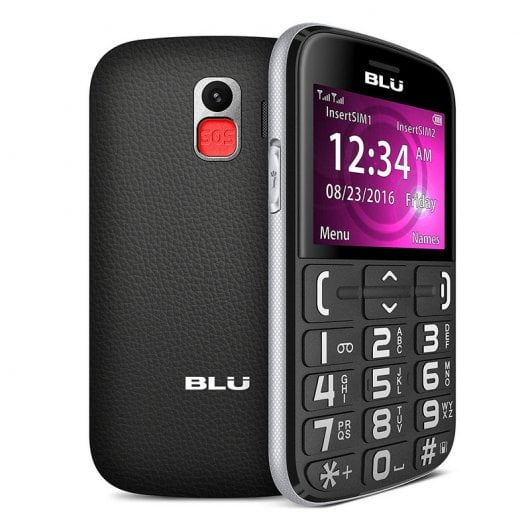 Blu Joy Negro Teléfono Dual Sim Libre para Personas Mayores