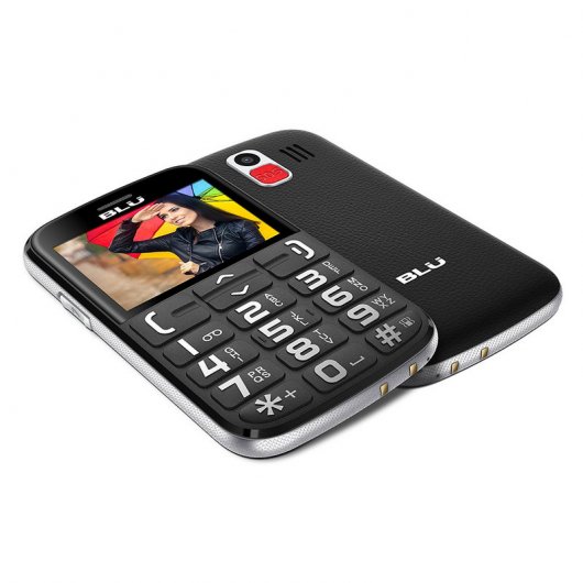 Blu Joy Negro Teléfono Dual Sim Libre para Personas Mayores