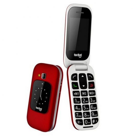 Facitel FS16 Teléfono Libre Rojo para Personas Mayores