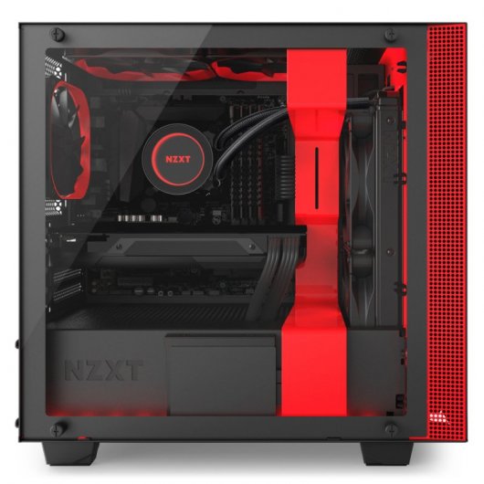 NZXT H400i Cristal Templado USB 3.0 Negra/Roja