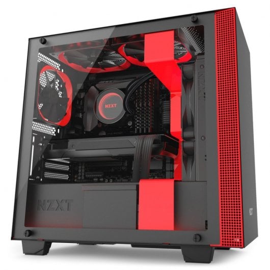 NZXT H400i Cristal Templado USB 3.0 Negra/Roja