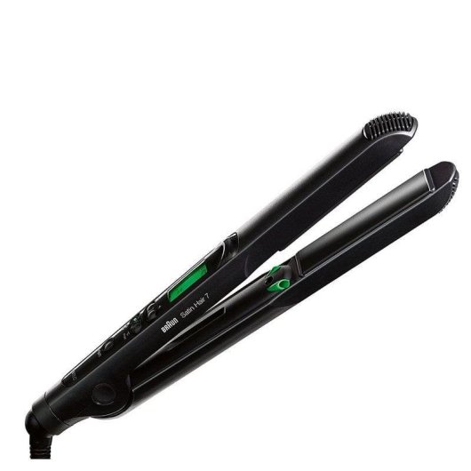 Prancha de Cabelo Cerâmica Braun Satin Hair 7 ST730 200ºC Iónica Bolsa Preto