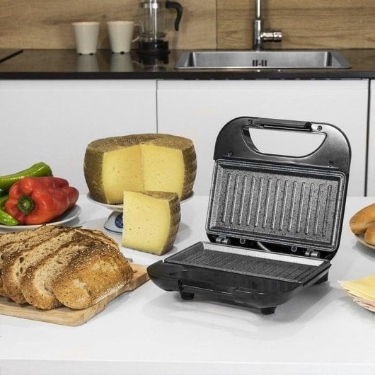 Sandwichera Cecotec RocknToast Square Surface Grill Acier Inoxydable 750W
