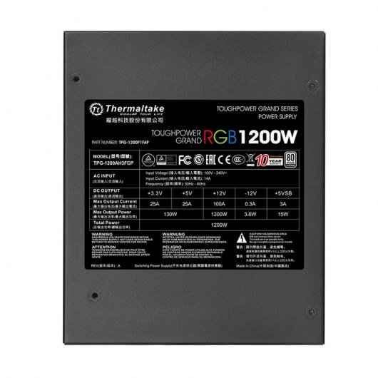 Thermaltake Toughpower Grand RGB 1200W 80 Plus Platinum Modular
