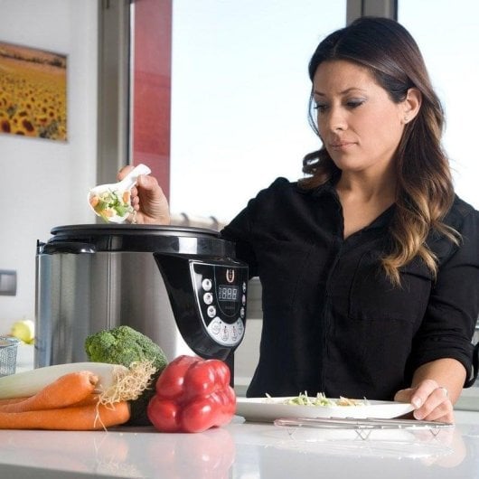 Olla a Pressão Ollas GM Modelo D 6L Programável Voz Inox Preta 1000W