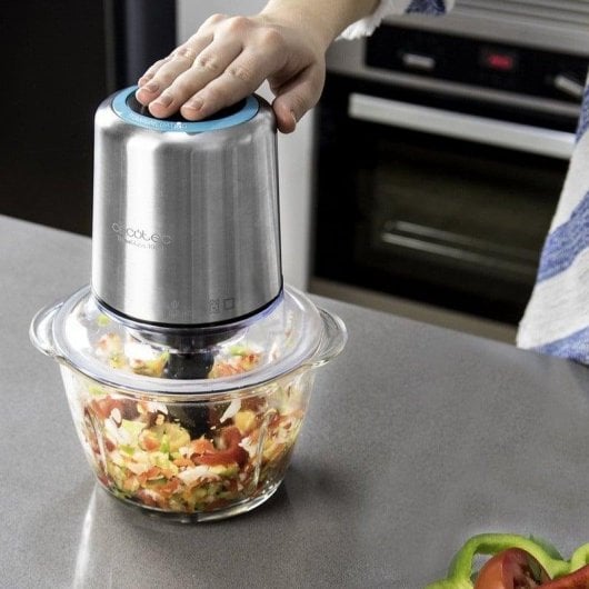 Tritatutto Cecotec Titan Glass 1000 1L 400W Inox Vetro Cuchiglie Titanio