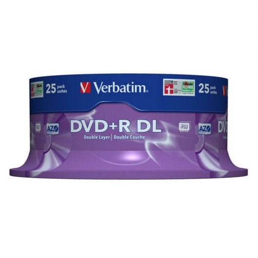 Verbatim DVD+R DL Doble Capa 8x Mate Tarrina 25 Unds