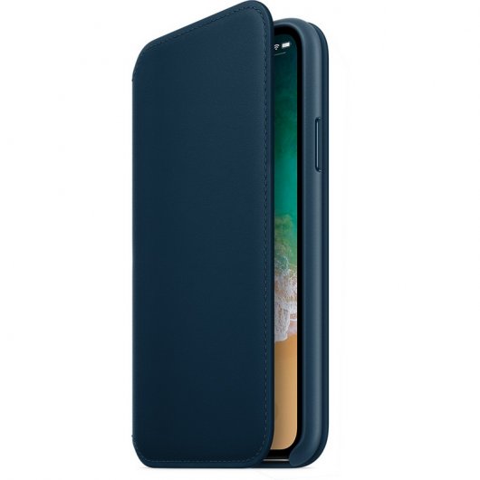 Apple Funda Piel Folio Azul Cosmos para iPhone X