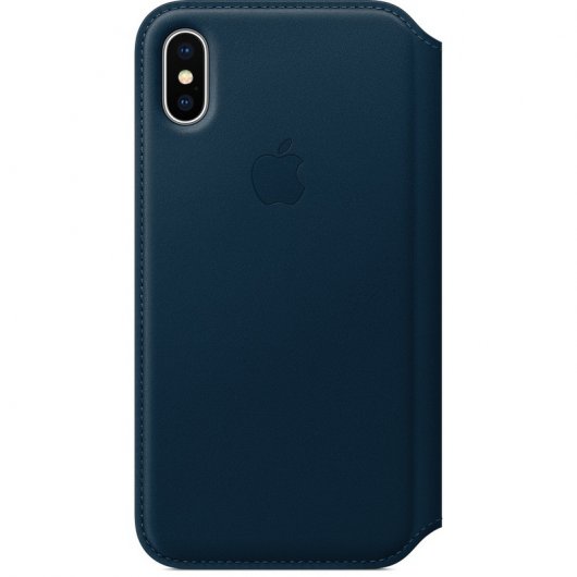 Apple Funda Piel Folio Azul Cosmos para iPhone X