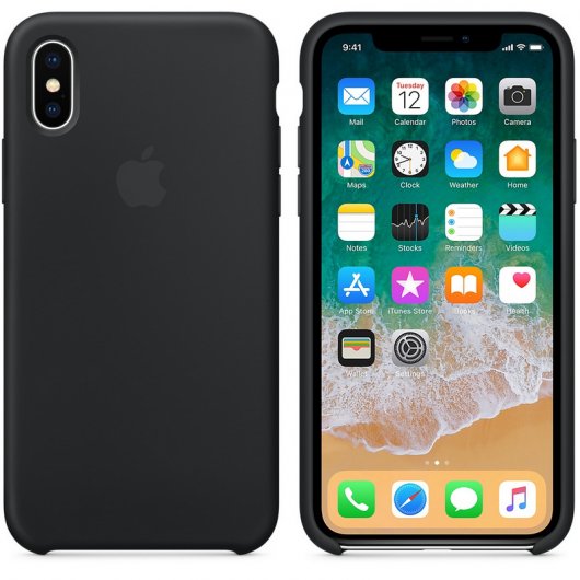 Apple Funda Silicona Negra para iPhone X