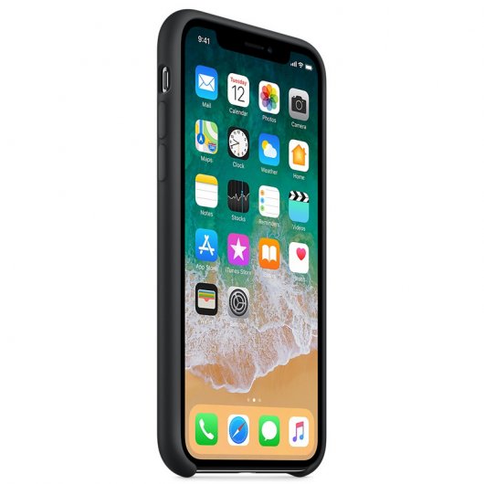 Apple Funda Silicona Negra para iPhone X