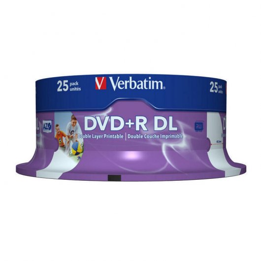 Verbatim DVD+R DL Doble Capa 8x Printable Tarrina 25 Unidades