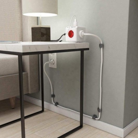 Multiprise PowerCube Extended 5 Prises Câble 1,5 m Montage Bureau Vert