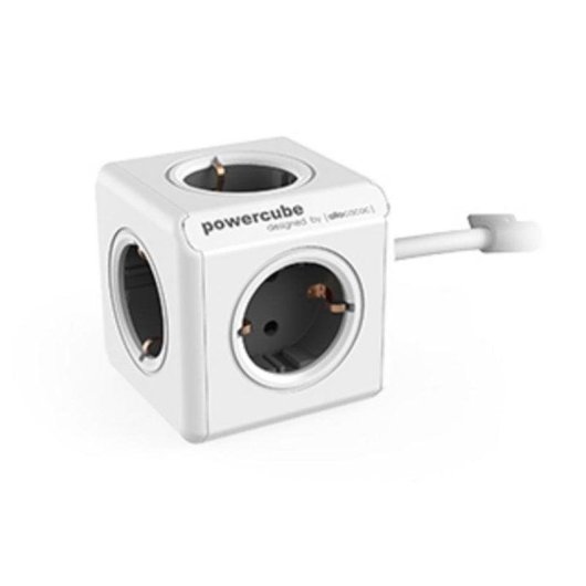 Regleta PowerCube Extended 5 Tomas 1,5 m Gris con Soporte Adhesivo