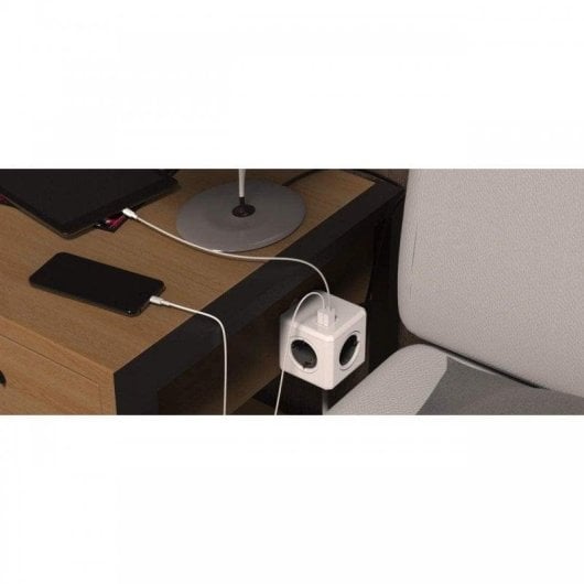 Multiprise PowerCube Extended USB 4 Prises 2 USB-A Câble 1,5 m Vert Socle