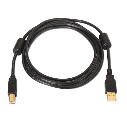 Nanocable USB 2.0 Druckerkabel, hochwertiges Typ A/B Stecker/Stecker, 5 m, Schwarz