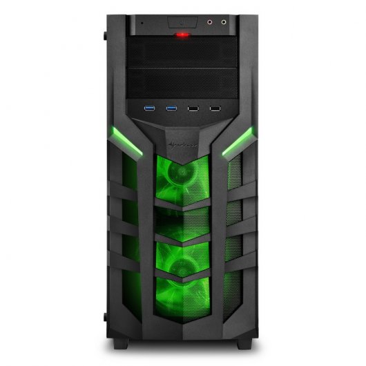 Sharkoon DG7000-G Cristal Templado USB 3.0 Negra/Verde