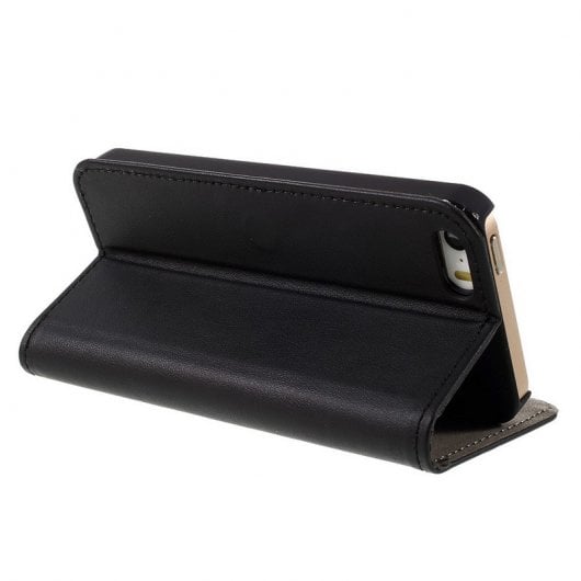 German Tech Funda Libro Elegant Wallet Negra para  iPhone 5/5S/SE