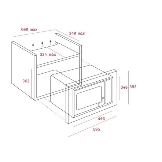Microondas Teka MWE 225 FI 20L 800W com Grill Inox Integrável