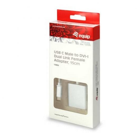 Equip Cable USB Tipo C Macho a DVI-I Hembra 15cm Plata