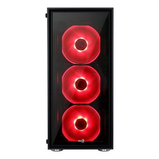 Aerocool Quartz USB 3.0 LED Vermelho Vidro Temperado