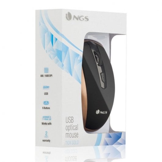 NGS Tick Gold Optische Maus 1600DPI