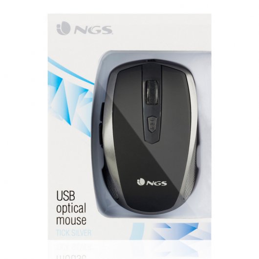 NGS Tick Silver mouse Mano destra USB tipo A Ottico 1600 DPI