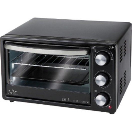 Horno Sobremesa Jata HN916 16L 39cm Grill Temporizador Puerta Abatible Negro Acero Inoxidable