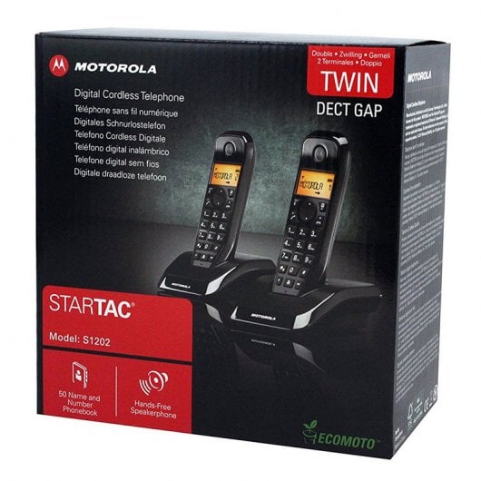 Telefoni cordless neri Motorola S1202 Duo Pack 2