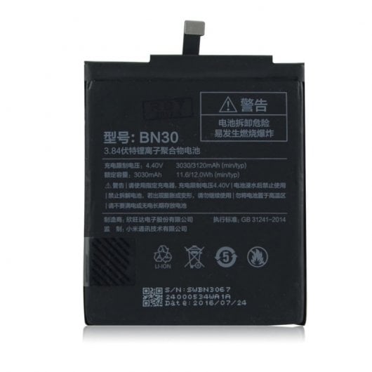 Xiaomi Batería Original para Xiaomi Redmi 4A (BN30) 3120mah