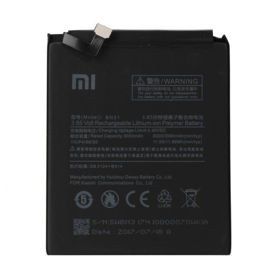 Xiaomi Batería Original para Xiaomi Mi 5X/A1 (BN31)  3080mah