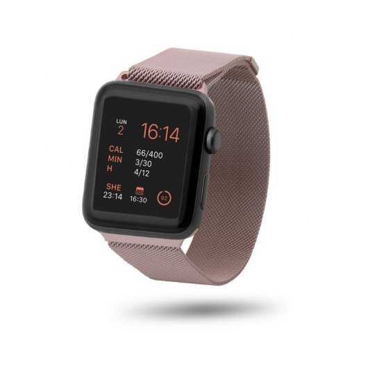 Unotec Correa Malla Metal Rosa para Apple Watch 42mm