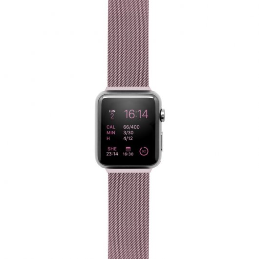 Unotec Correa Malla Metal Rosa para Apple Watch 42mm