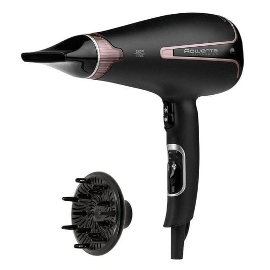 Sèche-cheveux Ionique Professionnel Rowenta Silence AC CV7920F0 2300W 6 Températures 3 Vitesses Accessoires Noir Or Rosé