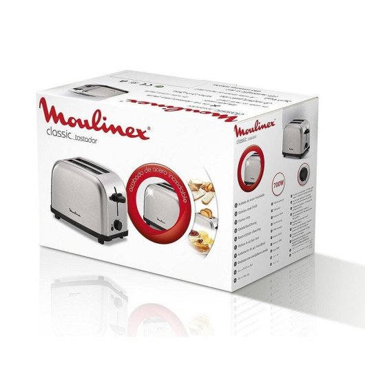 Torradeira Moulinex Classic LT330D11 2 Ranhuras 700 W 6 Níveis Aço inoxidável