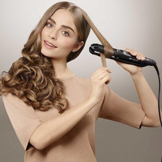 Prancha de Cabelo Cerâmica Braun Satin Hair 5 ST570 200ºC 3 Definições Iónica Preto