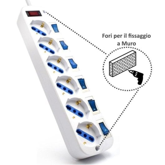 Steckdosenleiste Ewent EW3932-3M 6 Steckplätze mit Überspannungsschutz Schalter 3 m