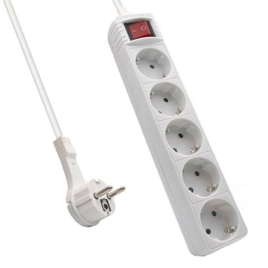 Multiprise Ewent EW3955 5 Prises Interrupteur Câble 1,5 m Blanc