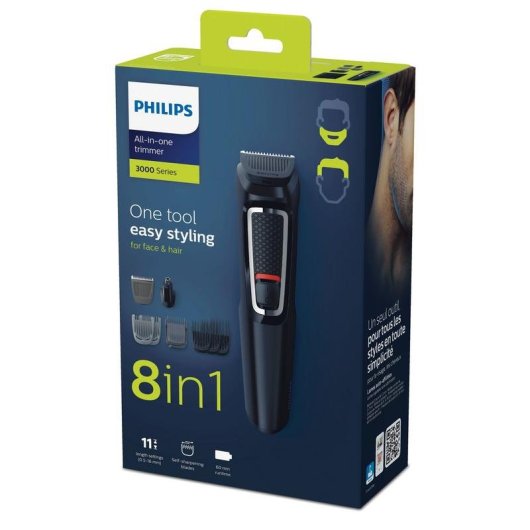 Tagliacapelli Multifunzione Philips MG3730/15 Series 3000 senza Fili 60min 8 Pettini