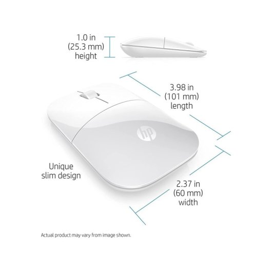 HP Z3700 Ratón Inalámbrico Blanco