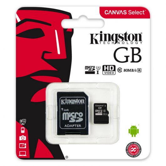 Tarjeta de Memoria Kingston Canvas Select MicroSDHC 16GB UHS-1 Clase 10